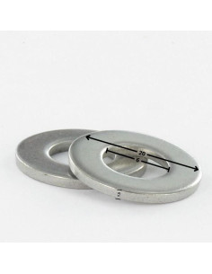 Sluitring plat 6x20x1,5 Wit verzinkt staal 2