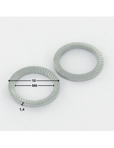 Sluitring SCHNORR VS M6X10X1.4 461400 Wit verzinkt staal 2