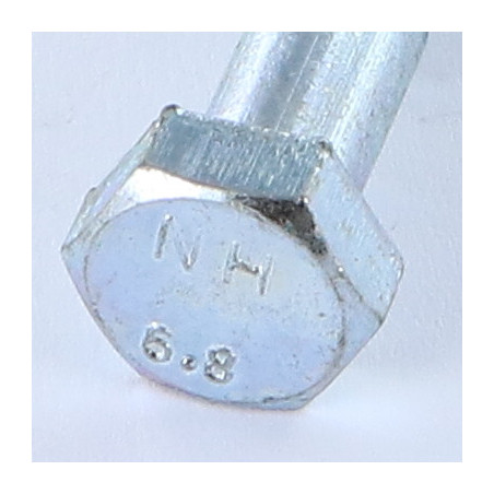 1 x Gedeeltelijke schroefdraad van het bout zeskantkop TH M8X40 Klasse 6.8 Wit verzinkt staal Remdraad
