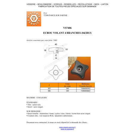 1 x Moer VLIEGEN zwart nylon M5