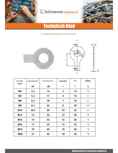 Rem D Moer RECHTS van diameter M5 RVS A2 2