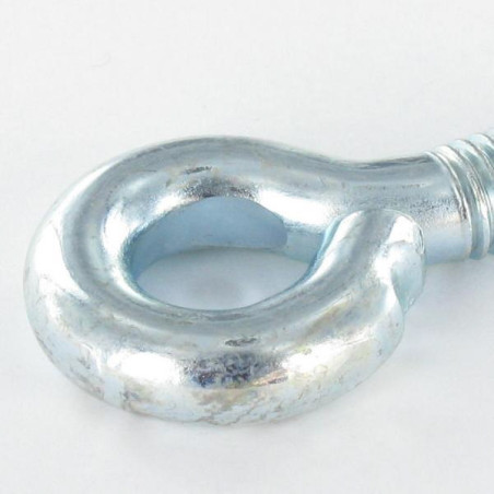 1 x Oogschroef metalen M6X80 diameter oog 10 Wit verzinkt staal