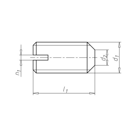 1 x Metalen schroeven zonder kop split schaaluiteinde RVS A2 M5X10