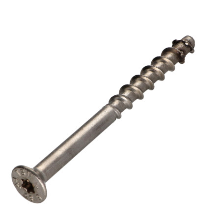 1 x Betonschroeven gefreesde kop TORX T40 A4 RVS 10X80 bedraad op 15