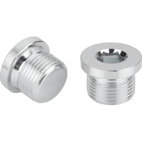 1 x Dop zeshoekig hol met kraag sleutel van 10 RVS A2 15x21 (1/2") X18 GAS