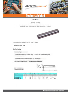 Gegroefde stelpin G02 RVS A1 2X8 2