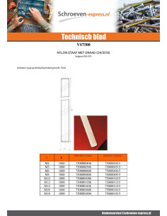 Draadstang M4 lengte 1 meter natuurlijk nylon 2