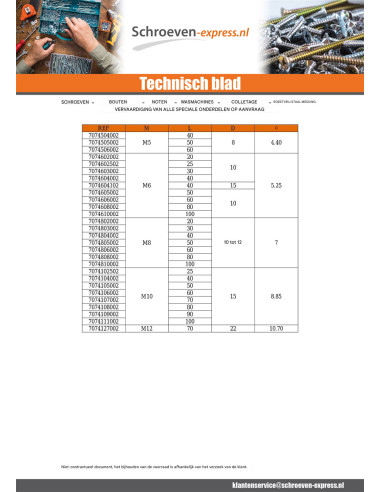 1 x Oogschroef metalen M10X80 diameter oog 15...