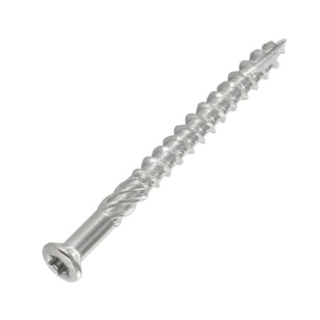 1 x Vlonderschroeven TEKOR gefreesde bolkop TORX T25 5X50 anti-splijtpunt type 17 cut RVS RVS C1 AISI 410