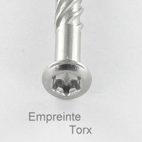 1 x Vlonderschroeven TEKOR gefreesde bolkop TORX T25 5X50 anti-splijtpunt type 17 cut RVS RVS C1 AISI 410
