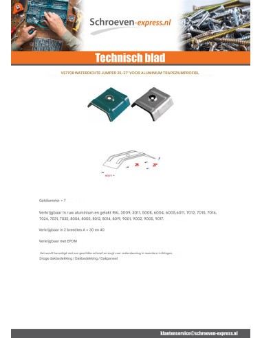 1 x EPDM waterdichte kalotte 40X25 Aluminium...