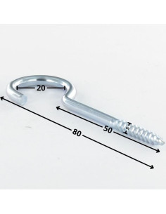 Haak KAST 5X50 bedraad op 25 totale lengte 80 Wit... 2