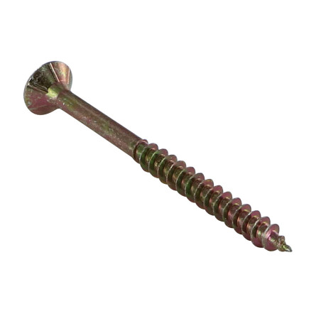 1 x Agglo houtschroeven gefreesde kop Pozi 4X25 bedraad op 18 kartel Bichromaat