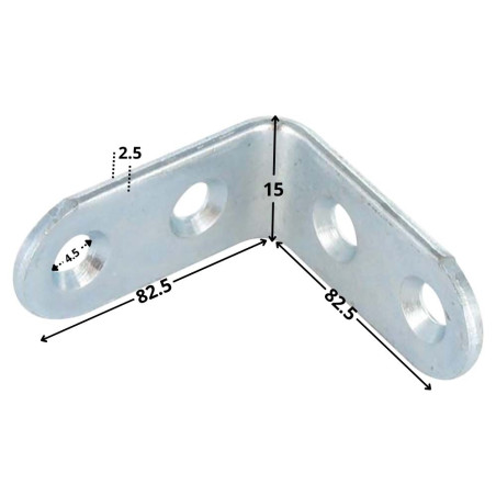 1 x Drukplaten 82,5 x 82,5 x 15 4 gaten diameter 4.5 Wit verzinkt staal