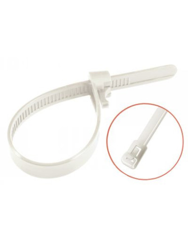 1 x Heropenbare klemmen 7.6X200 wit nylon...