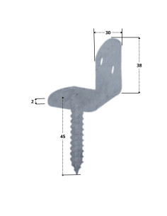 L-vormige beugel voor geweven paneel met schroeven 30X2... 2