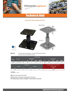 Stolpebund instelling 130x130 M20 Zwart 2