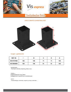 Stolpebund to bout 90x90 Zwart 2
