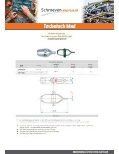 Spanner voor hek Wit verzinkt staal 85x29,5x1,5 2