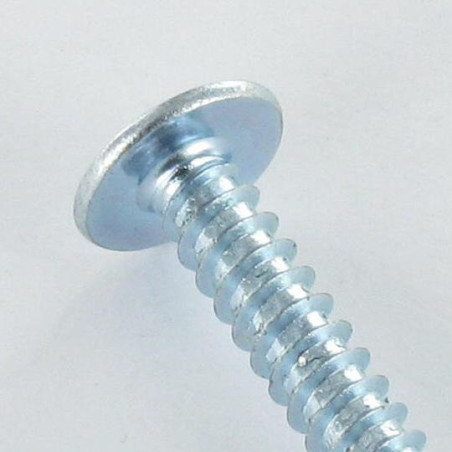 1 x Metaalplaatschroef Bolkop breed rond Pozi 4.2X32 Wit verzinkt staal