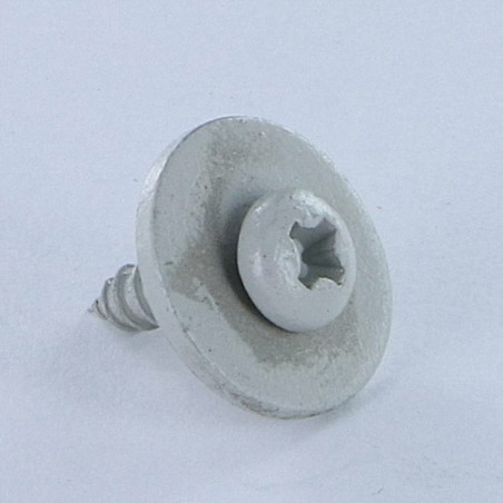 1 x Metaalplaatschroef bolvormige kopschroef Pozi 3,5X13 to Sluitring Wit verzinkt staal RAL7035 lichtgrijs