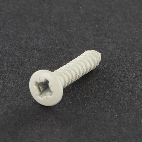 1 x Metaalplaatschroef gefreesde bolkop Pozi 2.9X16 Wit verzinkt staal witte lak R9003