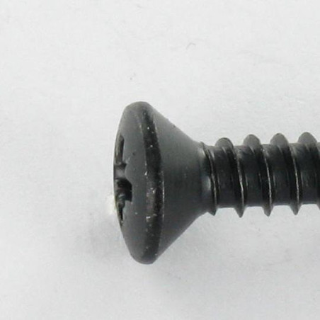 1 x Metaalplaatschroef gefreesde bolkop Pozi 4.8X38 Zwart gegalvaniseerd staal