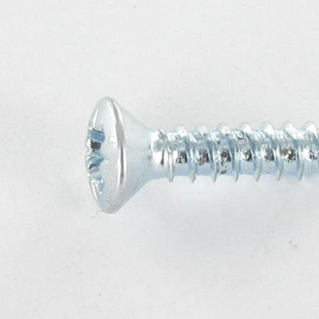 1 x Metaalplaatschroef gefreesde bolkop Pozi 4.8X16 Wit verzinkt staal