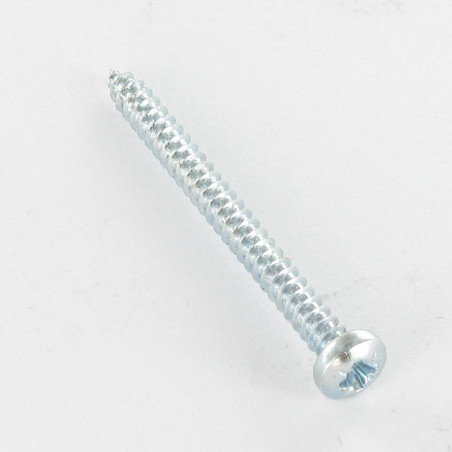 1 x Metaalplaatschroef bolvormige kopschroef phillips 5,5X70 Wit verzinkt staal