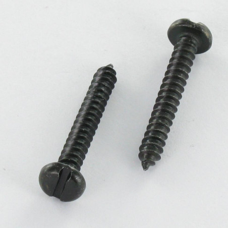 1 x Metaalplaatschroef cilindrische kop split 3,5X25 Zwart gegalvaniseerd staal