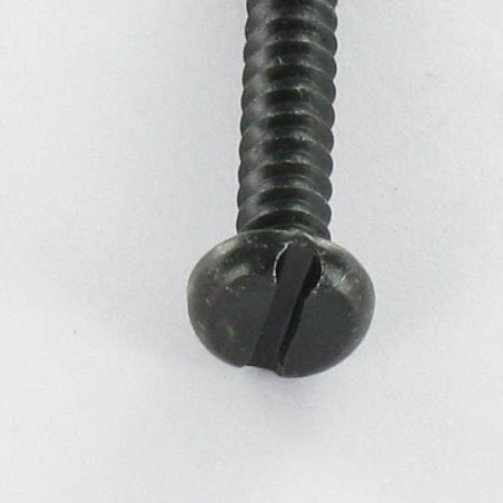 1 x Metaalplaatschroef cilindrische kop split 3,5X25 Zwart gegalvaniseerd staal