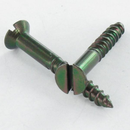 1 x Houtschroeven gefreesde kop split 5X40 Zwart gegalvaniseerd staal