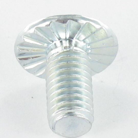 1 x Schroeven Bolkop breed rond Pozi met split M6X15 kartel Wit verzinkt staal