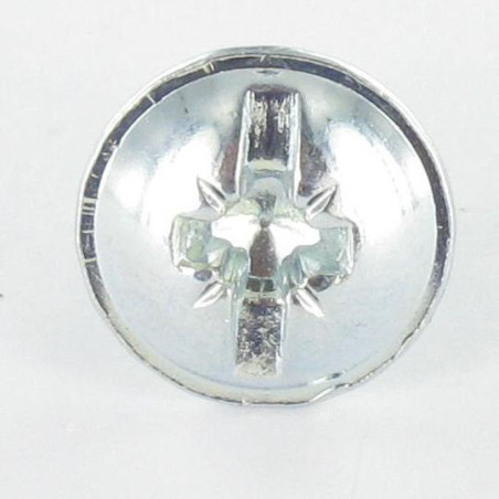 1 x Schroeven Bolkop breed rond Pozi met split M6X12 kartel Wit verzinkt staal