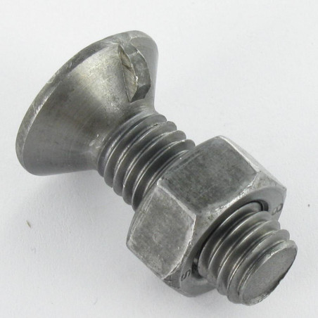 1 x Ploegbout gefreesde kop M12X40 1 Moederkoorn Klasse 8.8 Ruw staal