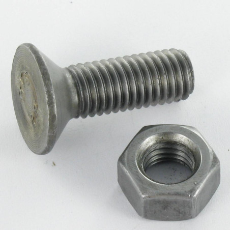 1 x Ploegbout gefreesde kop M12X40 1 Moederkoorn Klasse 8.8 Ruw staal