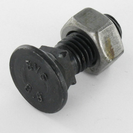 1 x Ploegbout gefreesde kop vierkante hals M12X35 Klasse 8.8 Ruw staal
