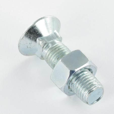 1 x Ploegbout gefreesde kop vierkante hals 3/8X40 UNF Klasse 8.8 Wit verzinkt staal