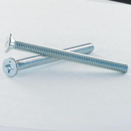1 x Metalen schroeven gefreesde kop Phillips 3 M6X70 Wit verzinkt staal