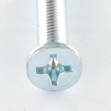 1 x Metalen schroeven gefreesde kop Phillips 3 M6X16 Wit verzinkt staal