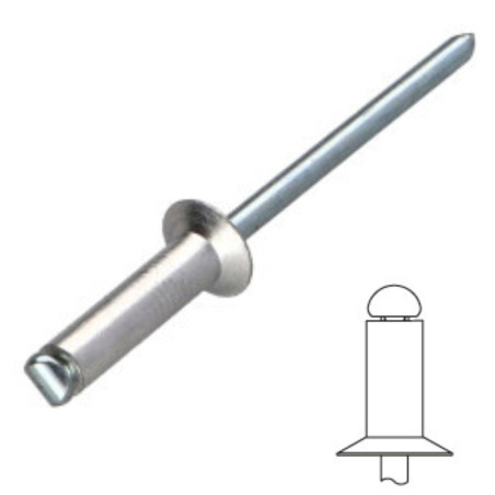 Blindklinknagel gefreesde kop ALU / STA