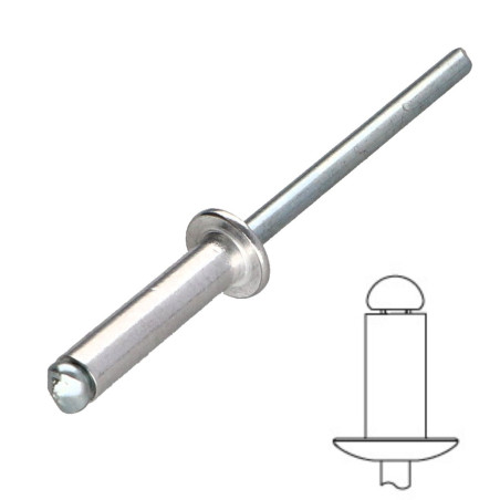 Blindklinknagel platte kop ALU / STA DOC 3702